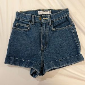 American Apparel high-rise denim shorts